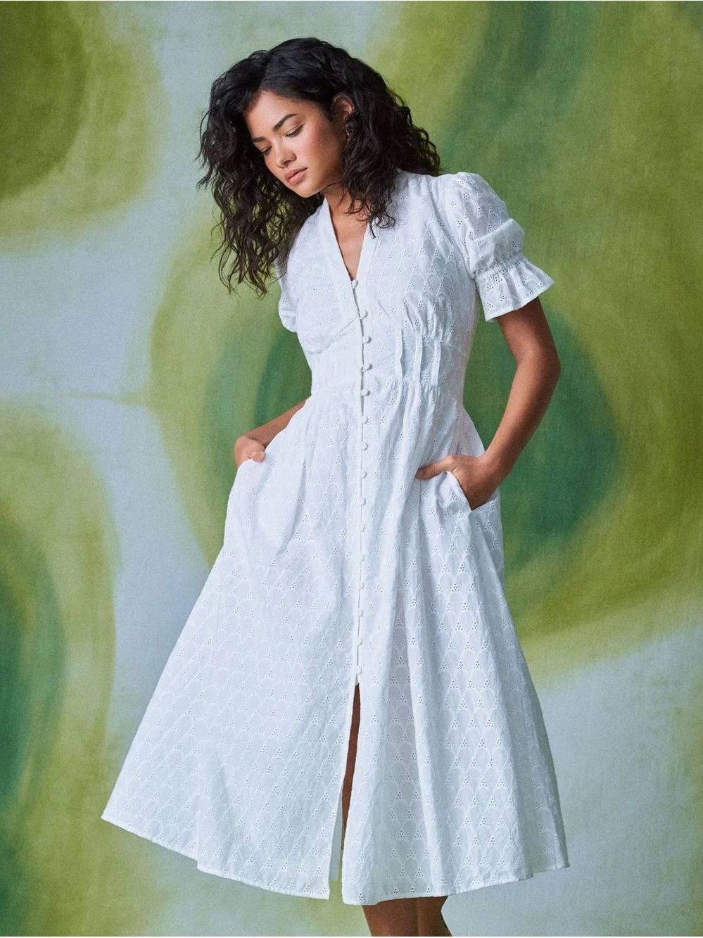 DVF Erica Cotton Dress in Ivory